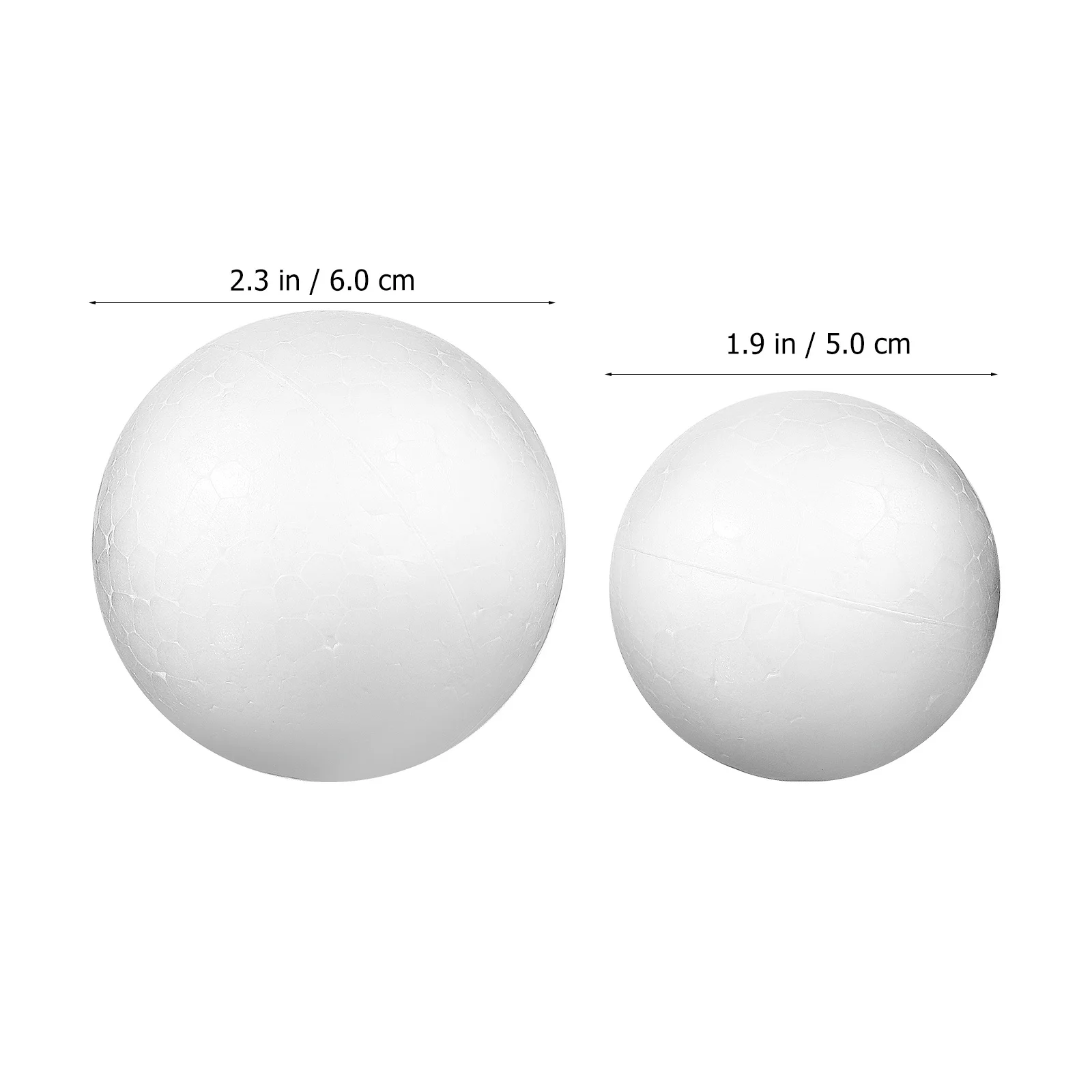 60 Stück Schaumstoffbälle, runde weiße Schaumstoff-Bastelbälle, 2 Größen, für Hochzeit, Party, Dekoration, DIY, Kunsthandwerk, Schulprojekte