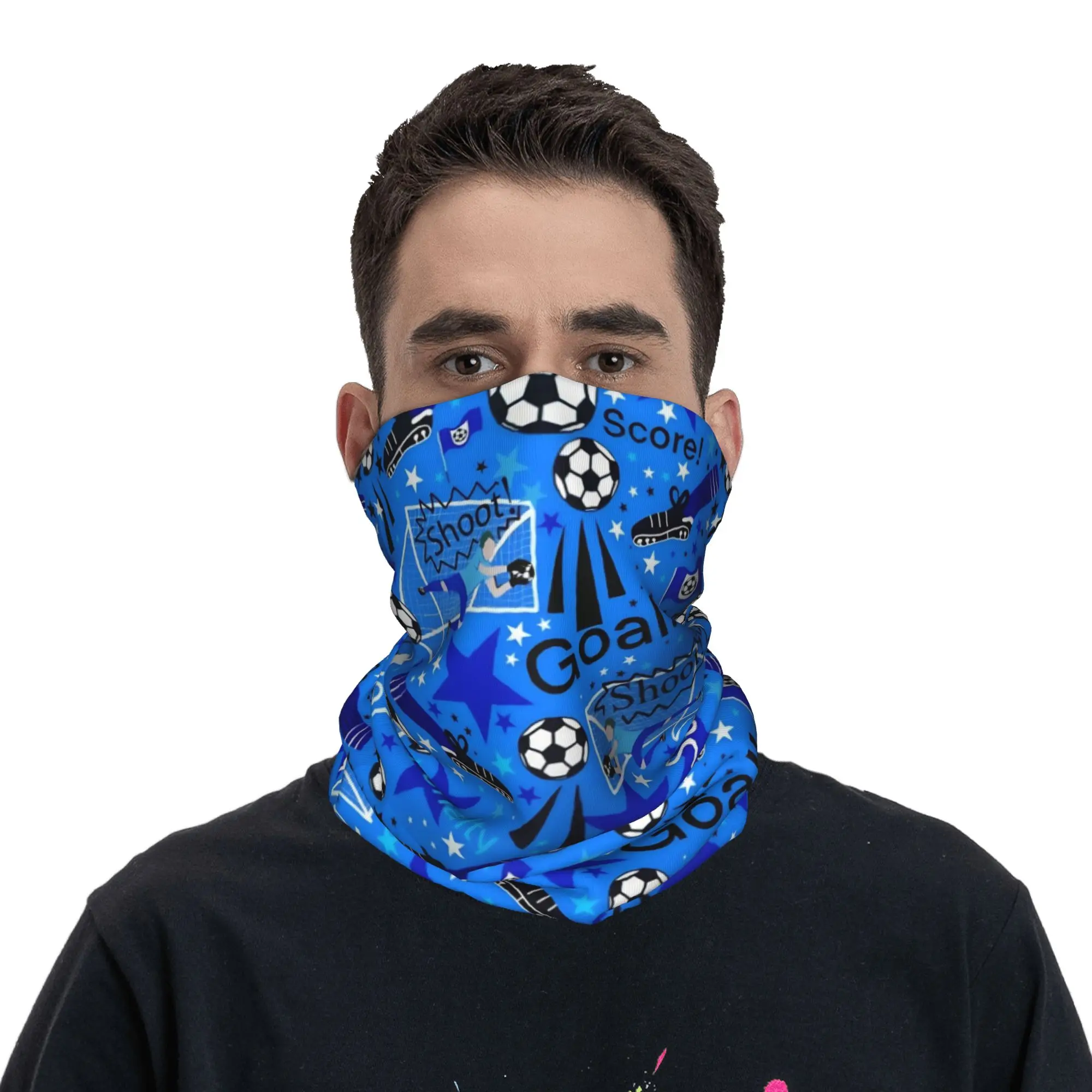 Football Soccer Patten Bandana Neck Gaiter Printed  Wrap Scarf Warm Face Mask Running Unisex Adult Washable