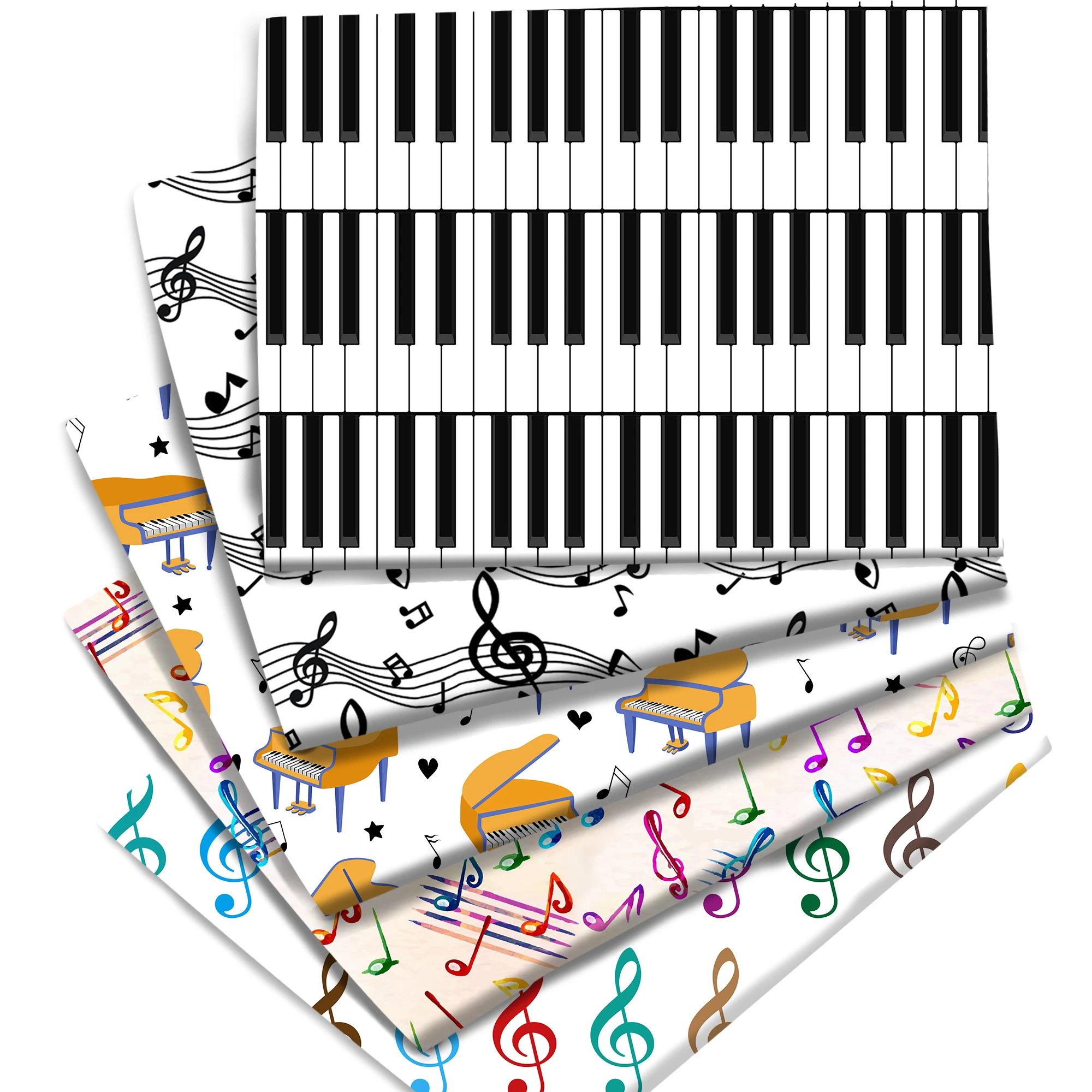 50x145cm Music Notes Piano Guitar Printed Polyester Pure Cotton Material Patchwork Sewing Quilt Fabrics Needlework