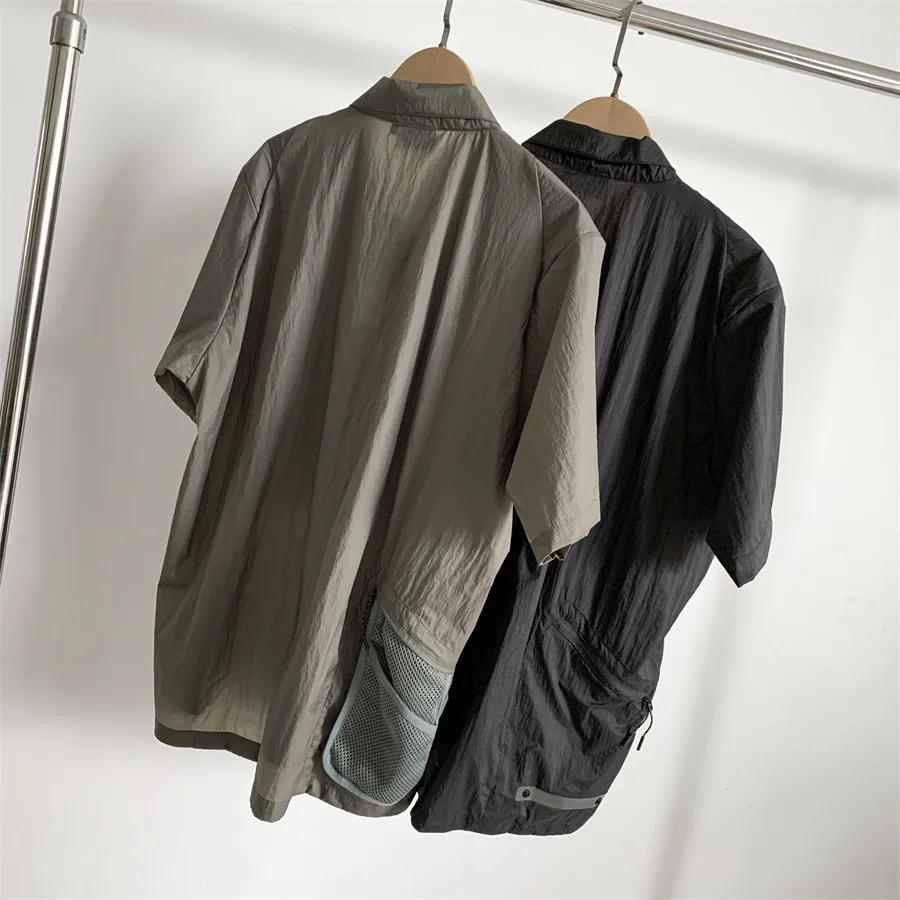 Japanese Goldwin Camping Waterproof Running Lightweight Quick Dry Short Sleeve Shirt Men Women Storage Lightweight Sports Tops