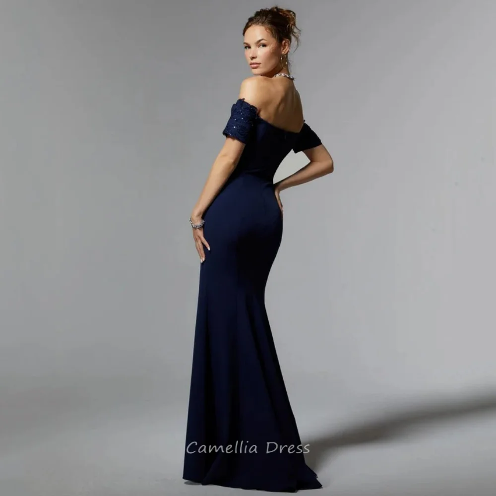 Customized Vintage Mother of the Wedding Dress Mermaid Guest Gown Off Shoulder Appliques Split mother of bride dresses wedding