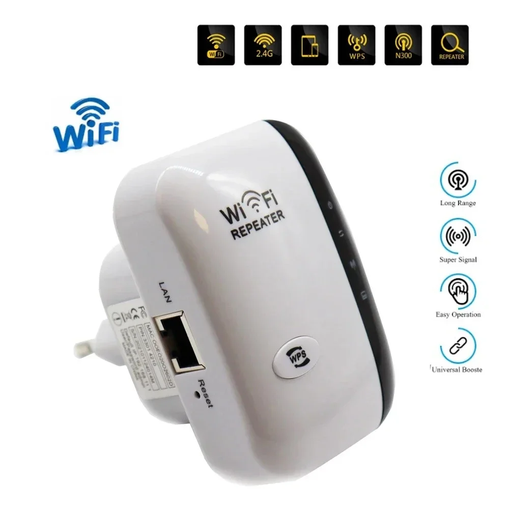 Wireless WiFi Repeater 300Mbps WiFi Extender Amplifier Booster Router 802.11N WPS Long Range WiFi Repeater for PC