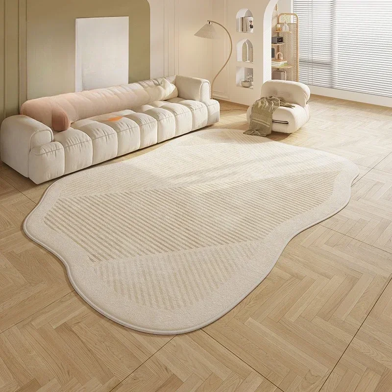 

For Cream Style Rugs for Bedroom Irregular Shapes Living Room Decoration Carpet Large Area Study Soft Rug Home Thick Plush Floor