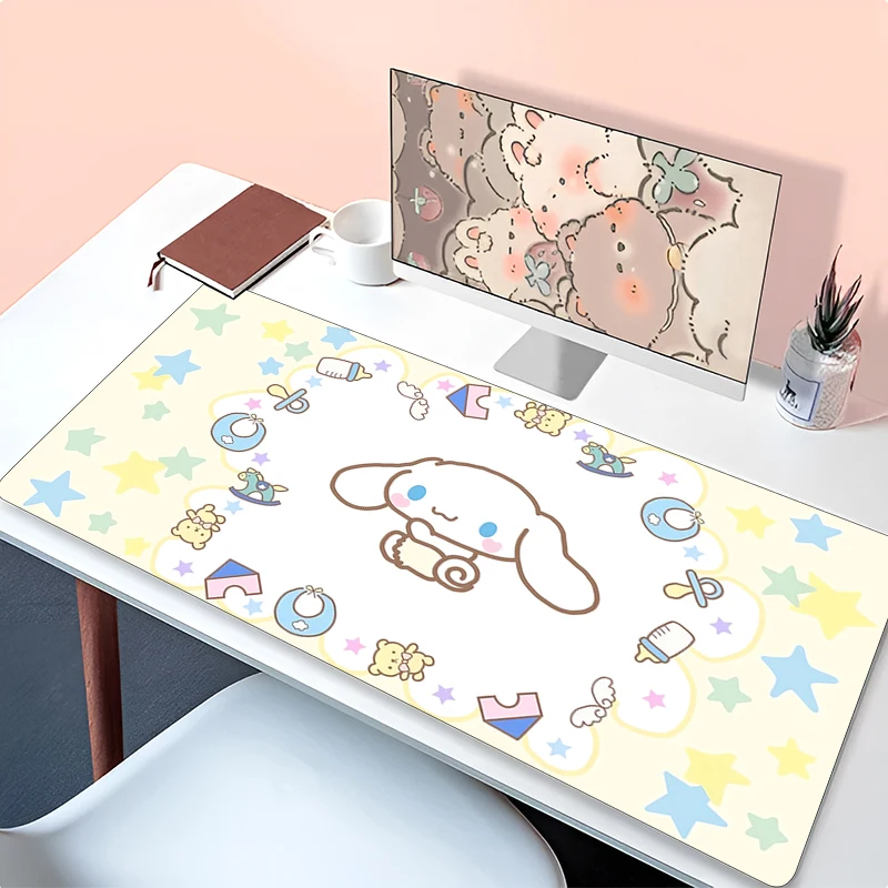 Sanrio Cinnamoroll Kawaii Mouse Pad Laptop Anime Gamer Cabinet Keyboard Rug Cute Cartoon Desk Mat PC Gaming Mousepad XXL Carpet