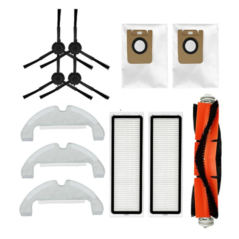 A01V-12PCS أجزاء قابلة للاستبدال ل Dreame D10S Plus / RLS6AD جهاز آلي لتنظيف الأتربة فرش جانبية رئيسية تصفية ممسحة القماش أكياس الغبار