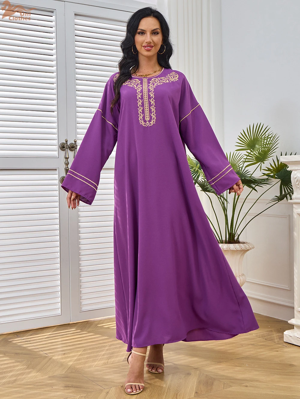 Dubaj Abayas muzułmanki Party Maxi sukienka haftowana długa suknia Eid Ramadan maroko saudyjskie sukienki Kaftan Islam Vestidos Jalabiya