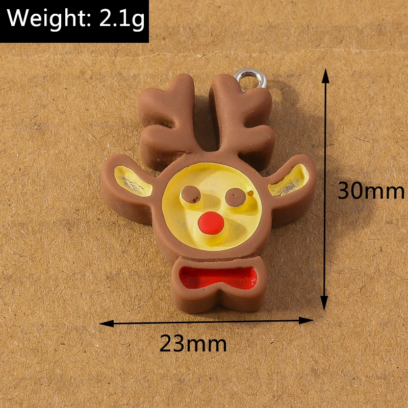 10 Stück Cartoon-Weihnachtsanhänger Schneemann Weihnachtsmann Hirsch Anhänger für die Herstellung von Ohrringen Halsketten DIY Weihnachtsgeschenk Schmuckzubehör – Detail 14