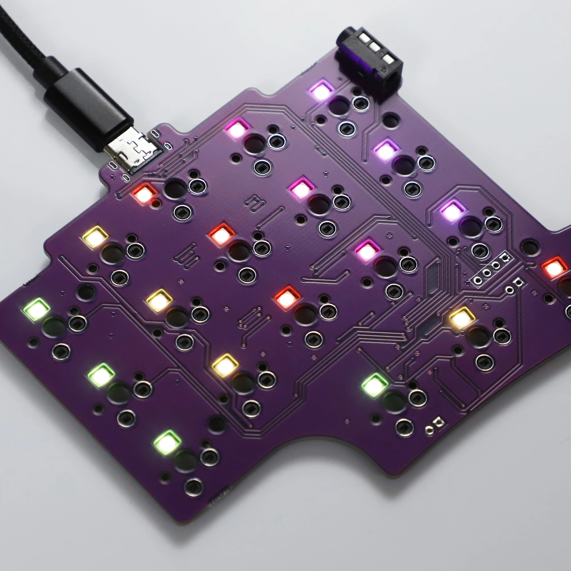 YMDK Split 36 Keys Ergonomics 40% Layout 3D Print PLA Hotswappable RGB QMK Vial All Key Programmable Mechanical Keyboard Kit