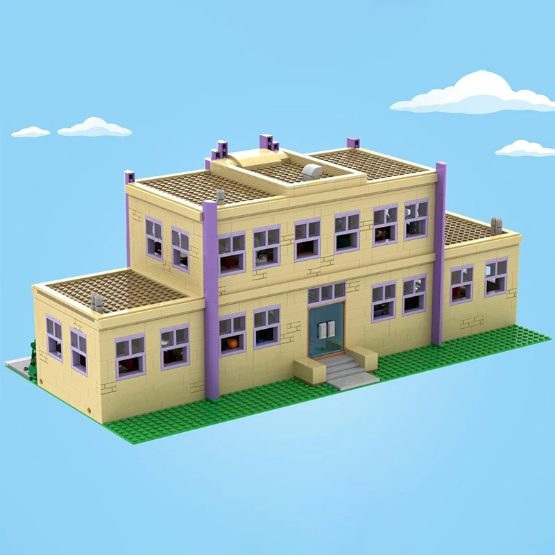 2733 elementy MOC Modularny Model Uliczny Springfield Klocki Konstrukcyjne Architektura Zabawki do Składania DIY Kreatywne Pomysły na Prezenty Świąteczne