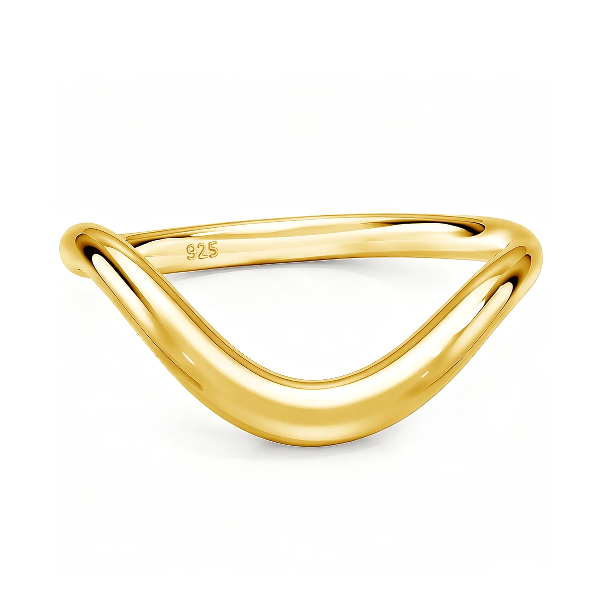 925 Sterling Silber Minimalismus Wellenringe für Frauen Verlobung Hochzeit Party Stapelbarer Ring 18K Goldfarbe Edler Schmuck – Detail 2