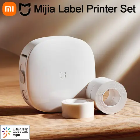 XIAOMI Mijia 라벨 프린터 세트 USB 휴대용 잉크 없음 열전 사 프린터 APP 오프라인 인쇄 사무실 보관 유통 기한 관리