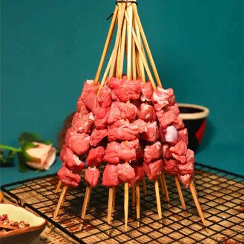 Manual Skewer Machine BBQ Stainless Steel Mutton Kebab Lamb Skewer Tools Doner Kebab Meat Wear String Machine