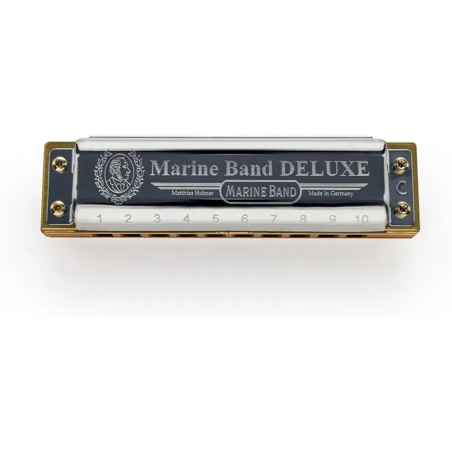 HOHNER Marine Band Deluxe Harmonica G أداة البلوز والموسيقى الشعبية عالية الجودة مع نغمة محسنة ومتانة للمحترفين