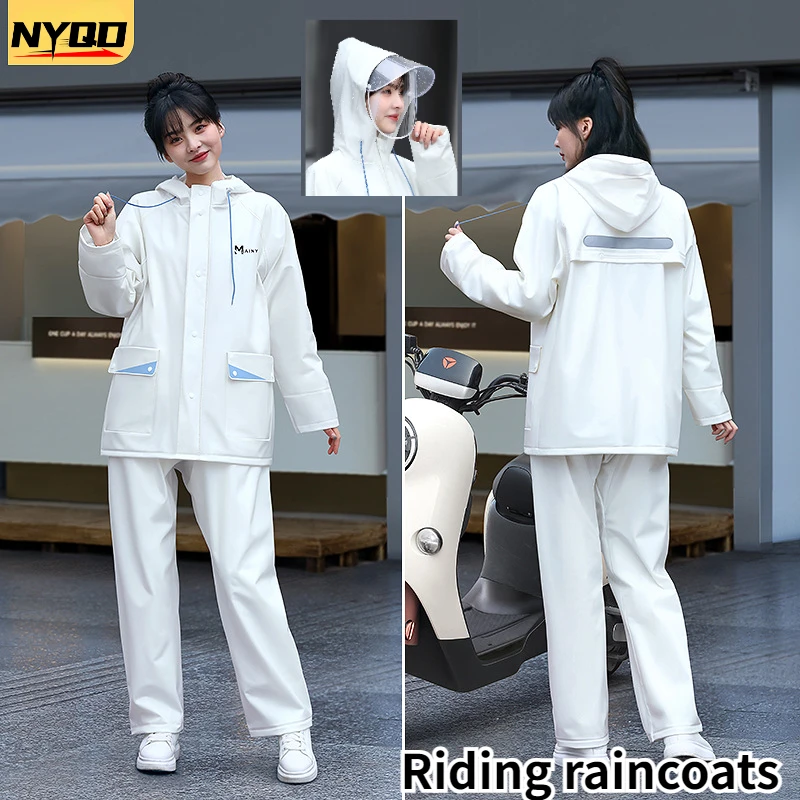 2024 New Fashion Raincoat and Rain Pants Suit Split Men and Women Raincoat Women Rain Jacket Poncho Men