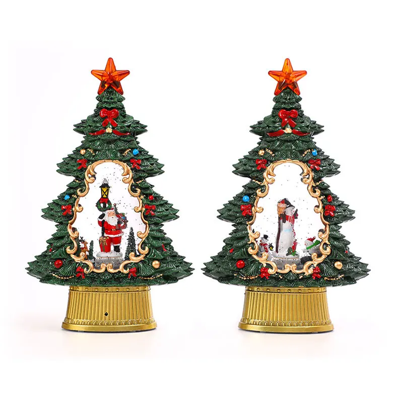 

9. Christmas tree design music lights up glitter Christmas snowball lanterns