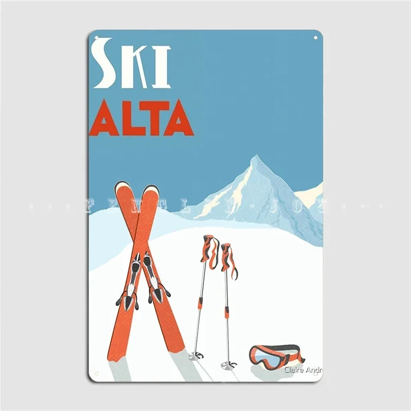 Ski Alta Vintage Metal Plaque Poster Cinema Garage Club Bar Design Wall Decor Tin Sign Posters