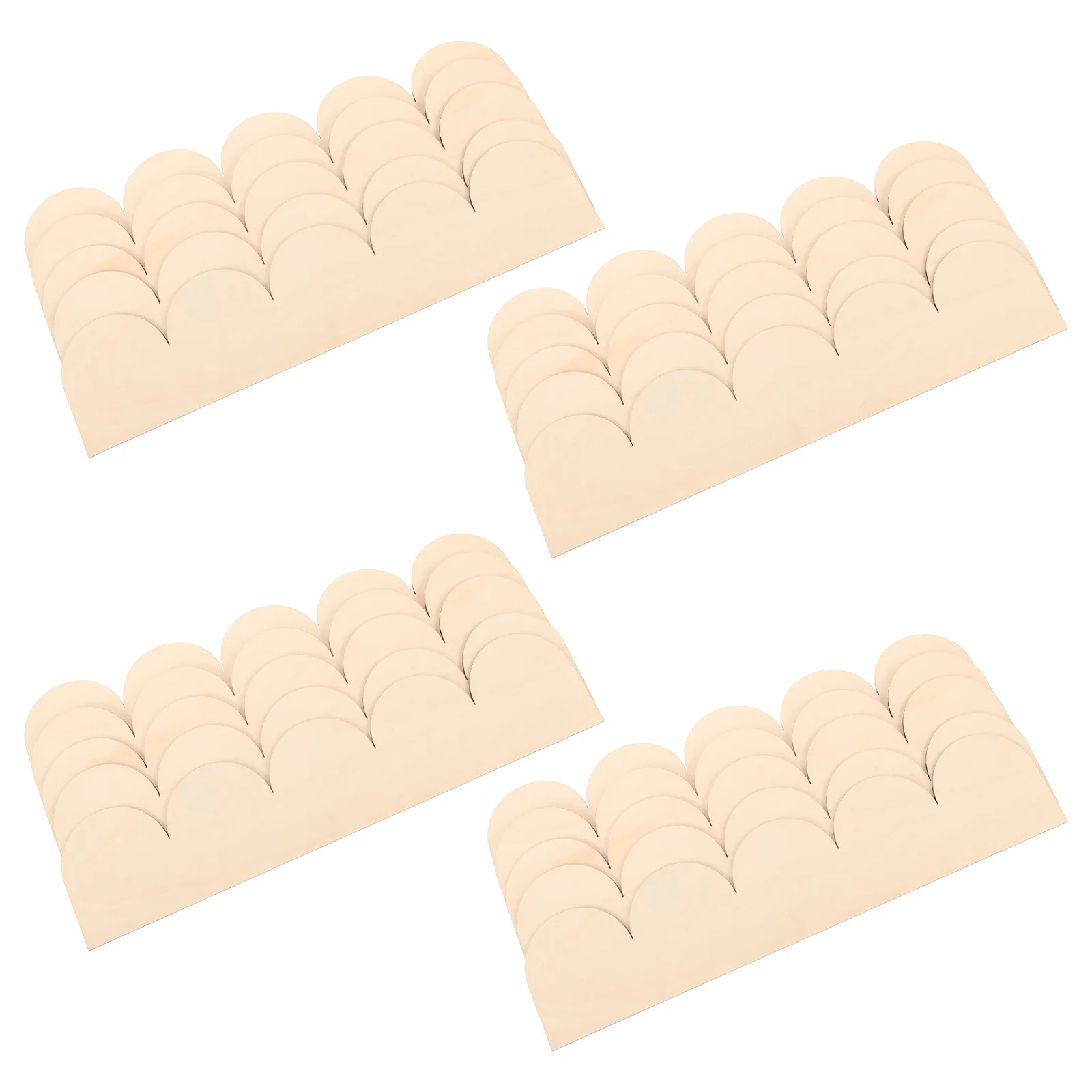 

20pcs Unfinished Wood Trim 5.72X3.54X0.08 Inch Scalloped Edge For Diy Cabinet Door Window Wall Decor Craft Molding Strip