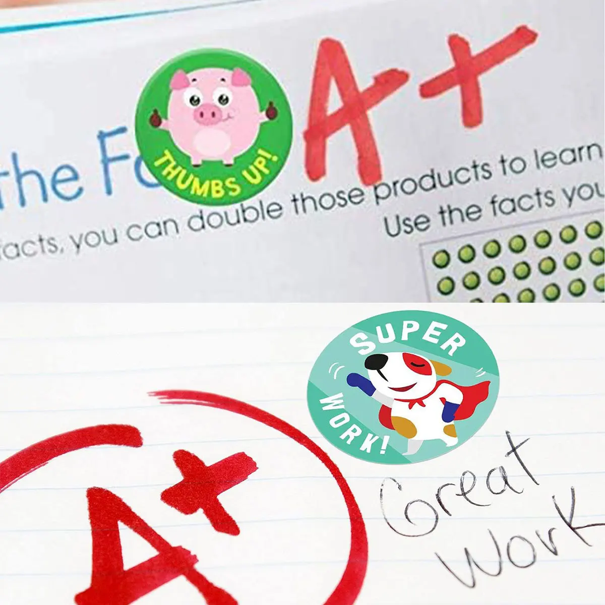 JCAC 500pcs/roll 18-Design Cartoon Animal Reward Doodle Stickers, PVC Self-Adhesive, for Teacher Encouragement and Gift Card DIY view 4