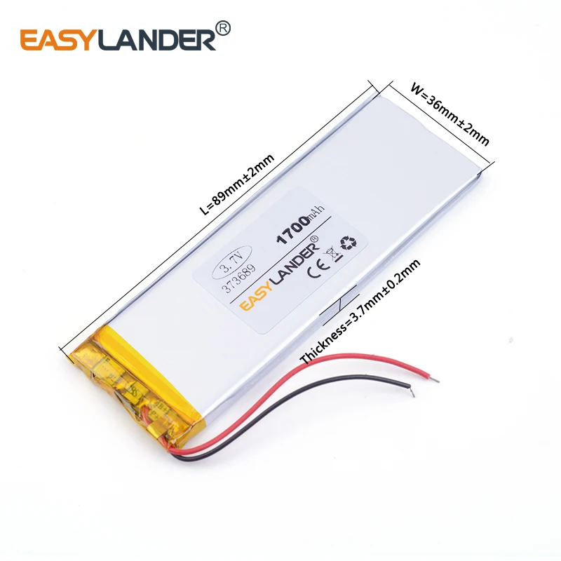 3pcs /Lot 3.7V 373689 1700mAh Rechargeable Lithium Li-ion Li Polymer Battery for China Note5 Clone n9200 MTK Android Smart Phone