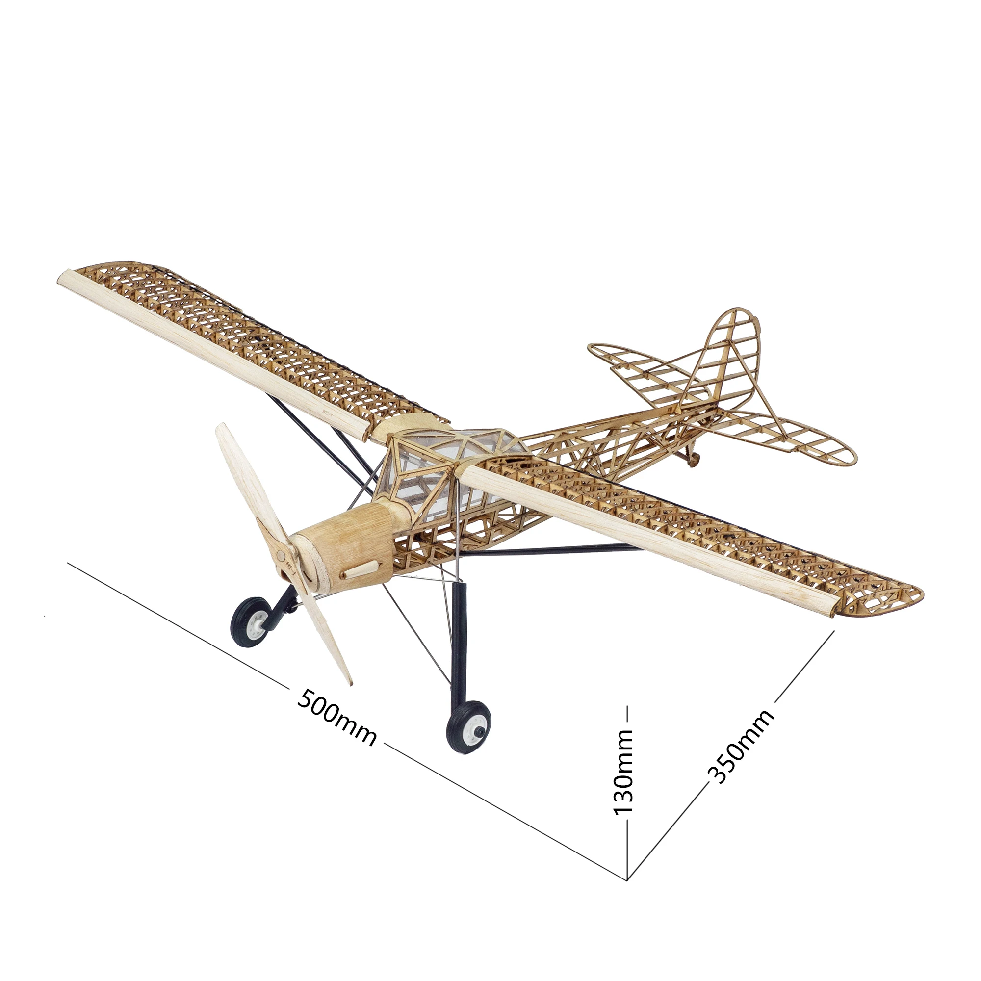 FI-156 500mm Vintage Balsa Wood Model Kit Laser Cut Static Aircraft DIY Display with Box view 5