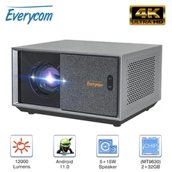 Everycom Full HD RD829 Projetor 5G WiFi LED 4K Vídeo Filme Inteligente Android 11.0 12000 Lumen Projetores Home Theater Cinema Beamer