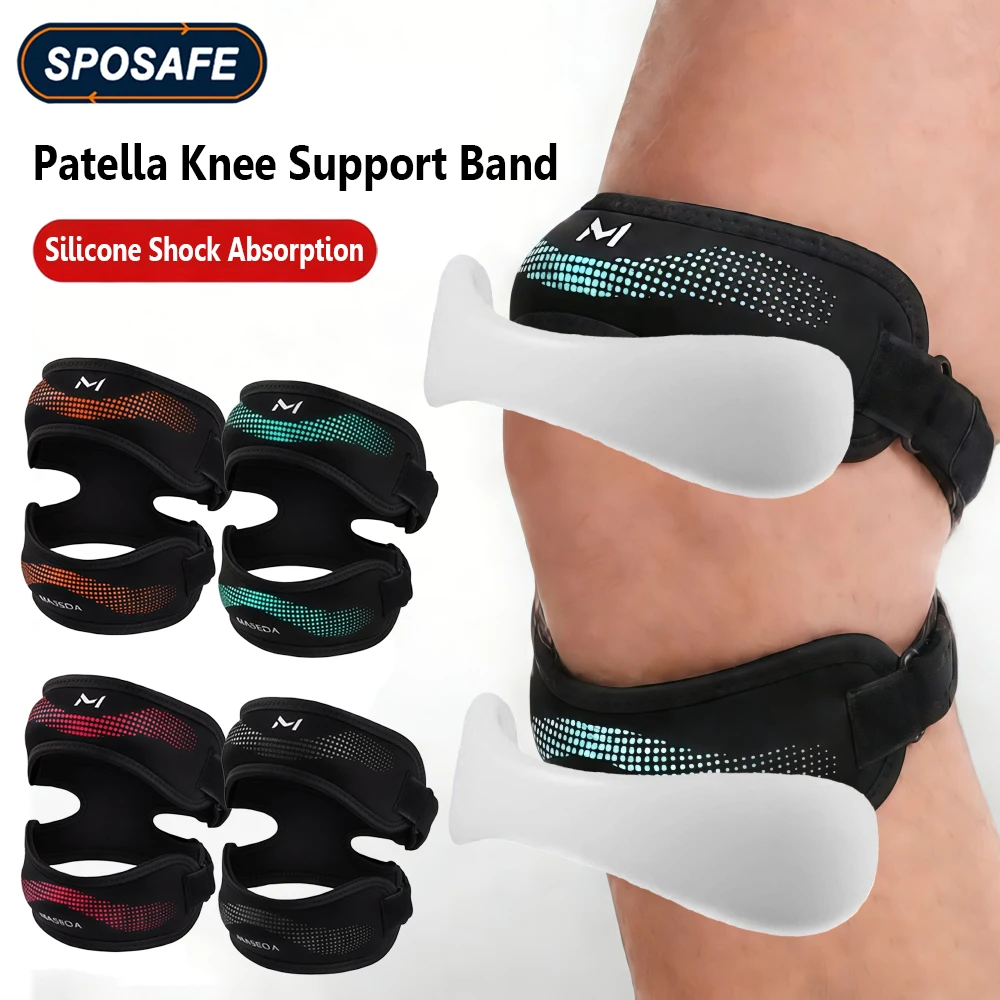 1/2 Stück Patella-Sehnen-Stützband aus Silikon, Kniebandage für Damen und Herren, zum Laufen, Wandern, Basketball, Fitness, Tennis, Badminton, Radfahren