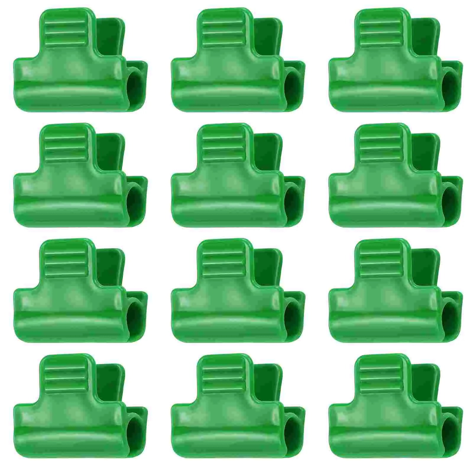 12PCS Plastic Greenhouse Snap Film Buckle Clamp for Greenhouses Row Covers Banner Frame (Green)