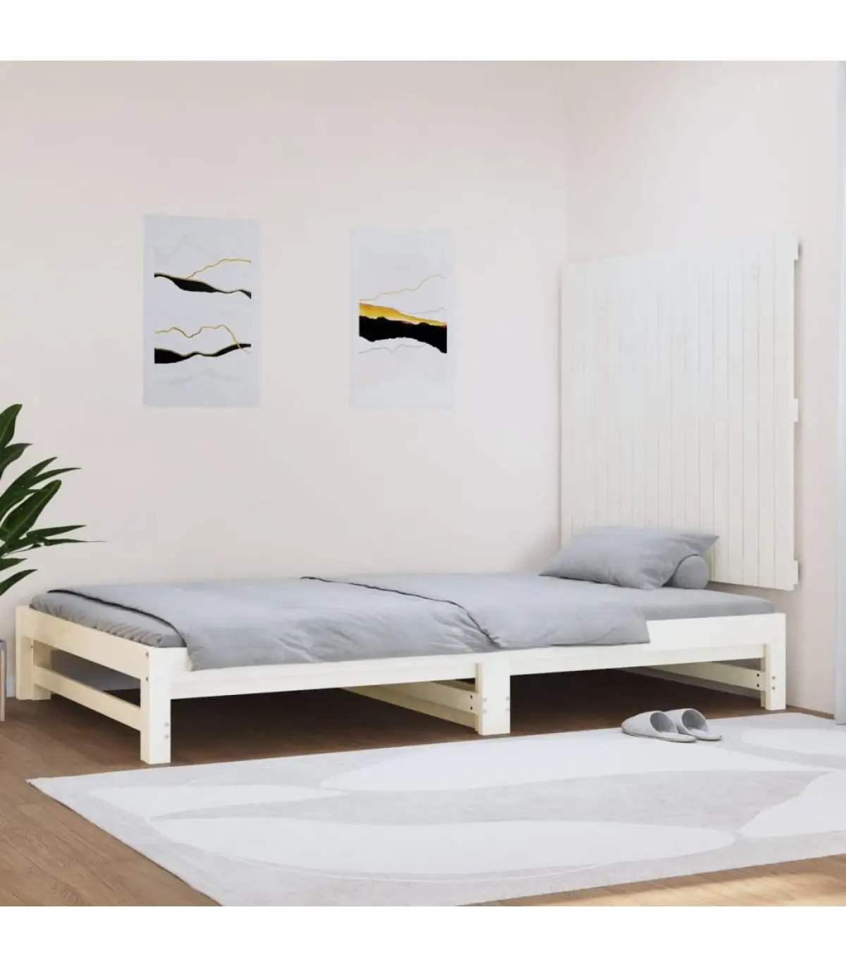 Headboards and Feet Bed Headboard Wall Solid Wood Pine White 108x3x90 cm