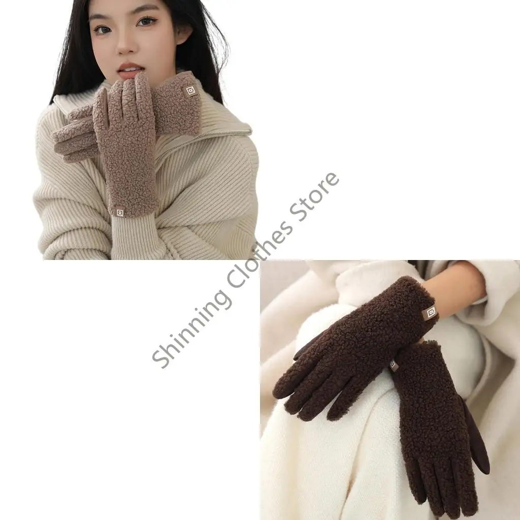 

M68A женские зимние перчатки из искусственной овечьей шерсти изолированные перчатки для вождения, прогулок, пешего туризма, от