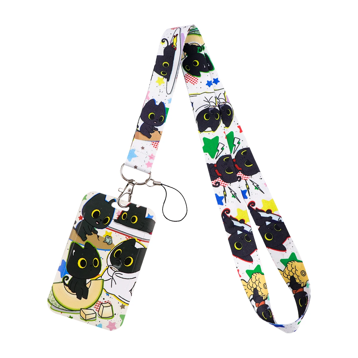Cute Black Cat Credential Holder Pink Pig Lanyards for Key Neck Strap For Card Badge Gym Keyring Accessories Gifts for Friends - view 3