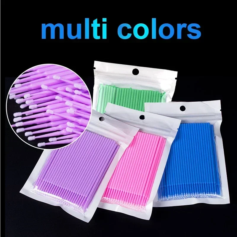 Extension Cleaning Micro Cotton Brush Lash 100Pcs Eyelash Swab Individual Eyelashes Microbrush Beauty Makeup Clean Remover Tools