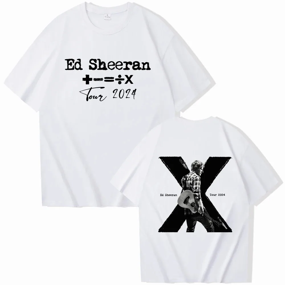 Ed Sheeran Tour 2024 & 10 Anniversary Printed Men\'s and Women\'s T-shirt O Collar Short Sleeve Loose Comfortable T-shirt Fan Gift