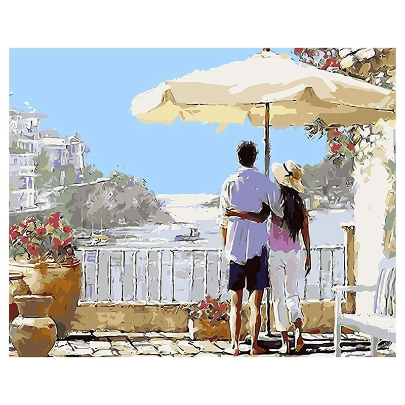 Top-DIY Diamond Painting Diamond Embroidery Round Resin Diamond Cross Stitch Home Wall Decor 30X40cm Couple