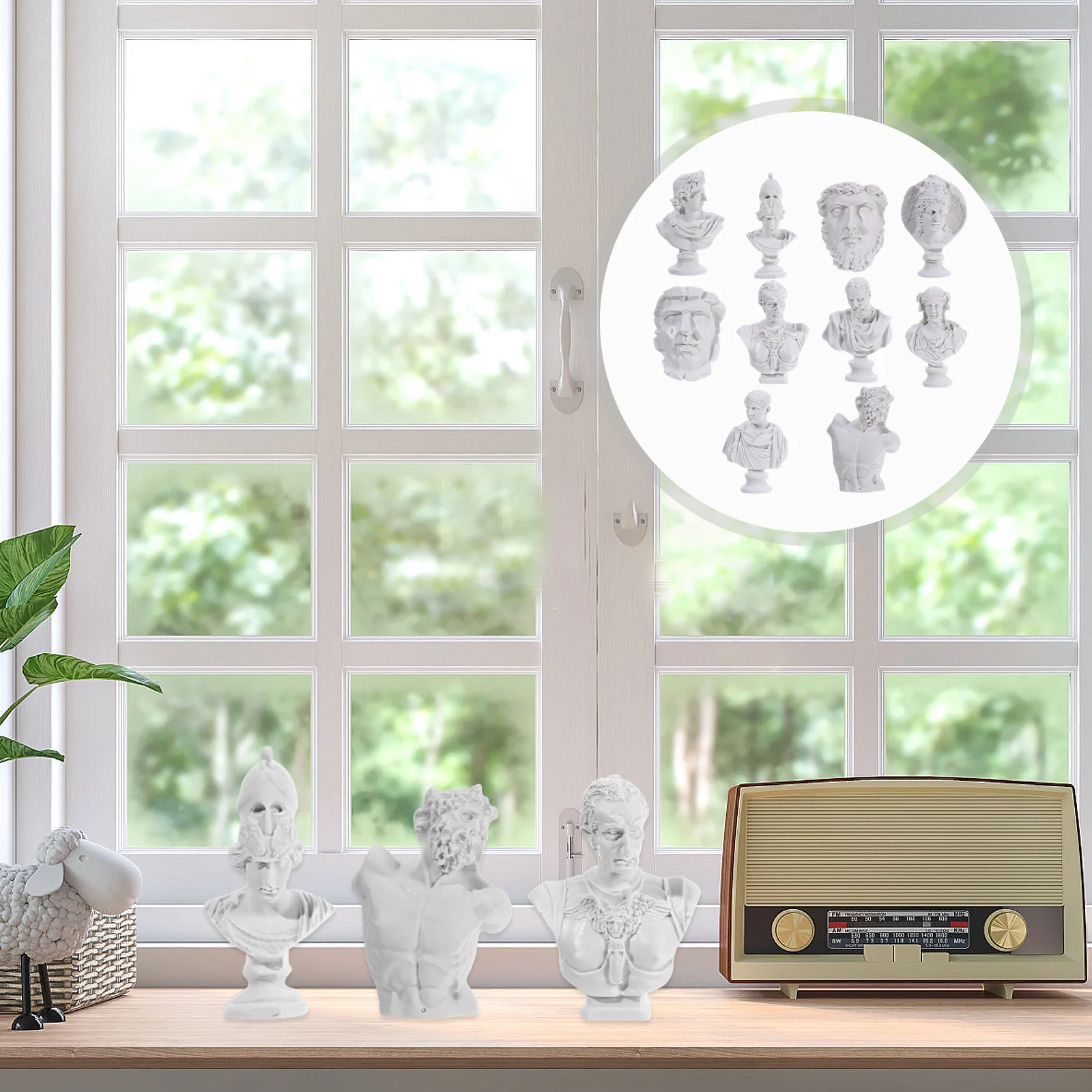 10 шт. миниатюрных греческих скульптур из смолы для домашнего декора и офисных аксессуаров