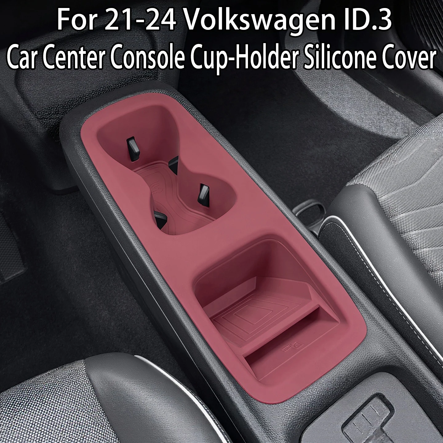 Soft Silicone Cup Holder Cover For VW ID.3 2021-2025 Waterproof Center Console Drink Mat Anti-Dust Car Interior Accessories
