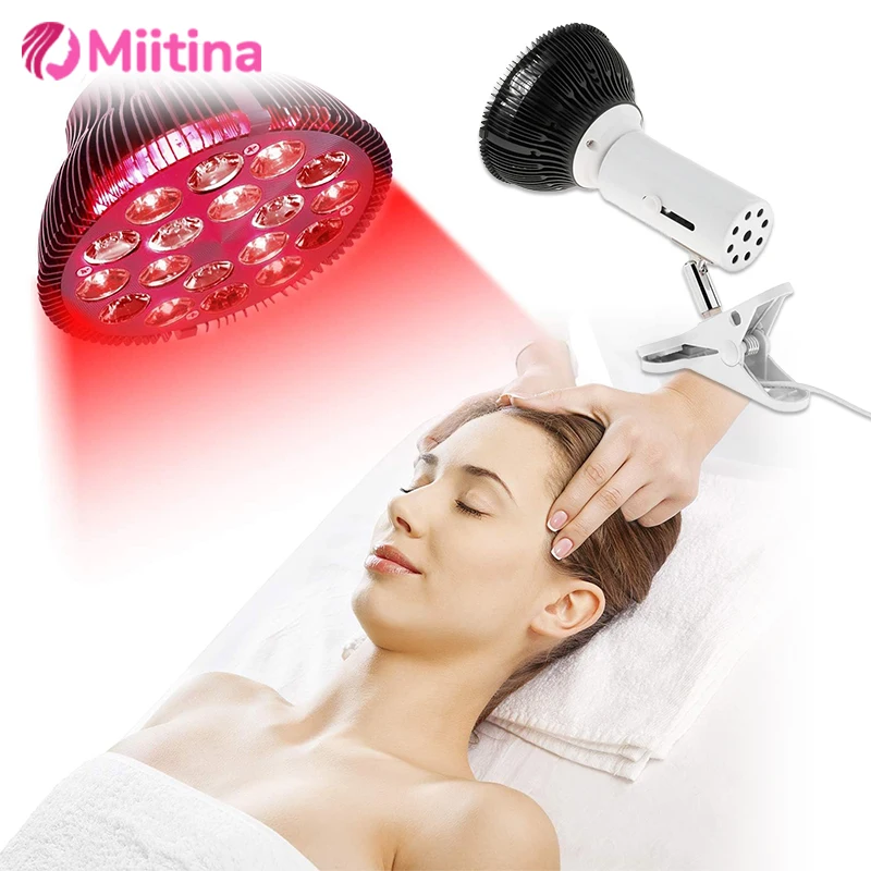 

18pcs Red Lights Lamp Therapy Holder 360° Adjustable Clamp 660&850nm Infrared Combo Bulb for Relief and Recovery Skin Care Pain