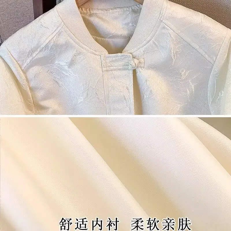 2025 Women Xiaoxiangfeng Button Up Outerwear Spring Autumn Ladies Short Top Jacket Retro Female Solid Color Baseball Jacket Coat view 6