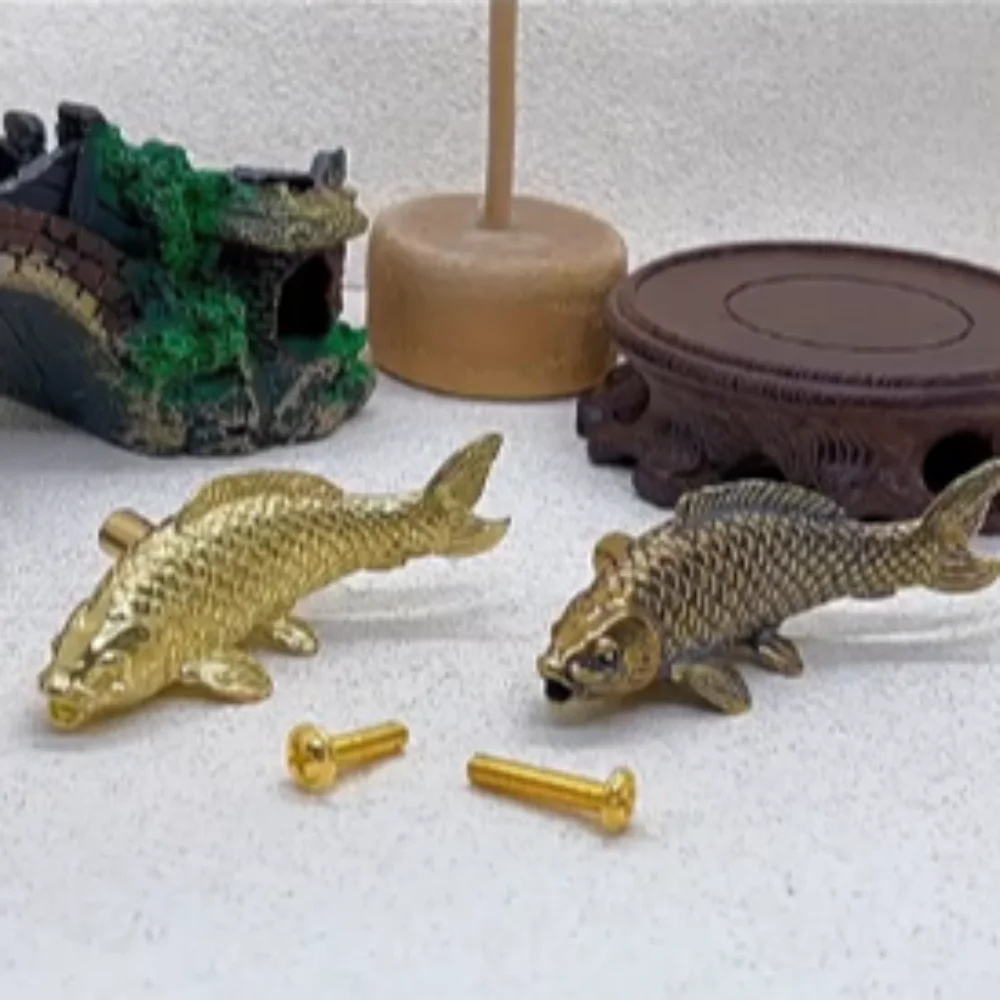 Gold Color Carp Fish Brass Handle Luxury Retro Cabinet Door Knobs Furniture Hardware Push-pull Wardrobe Drawer Pulls Kitchen