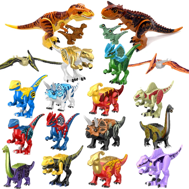 

2025 NEW Jurassic Dinosaur World Set Building Blocks Stegosaurus Sterrholophus Marsh Rex Mini Action Figure Children Toys