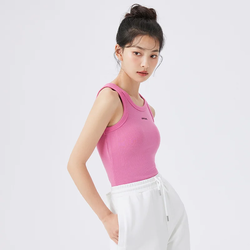 Semir Tank Top Women Spring Simple Daily Casual Letter Embroidery Soft And Comfortable Knitting Strap Top