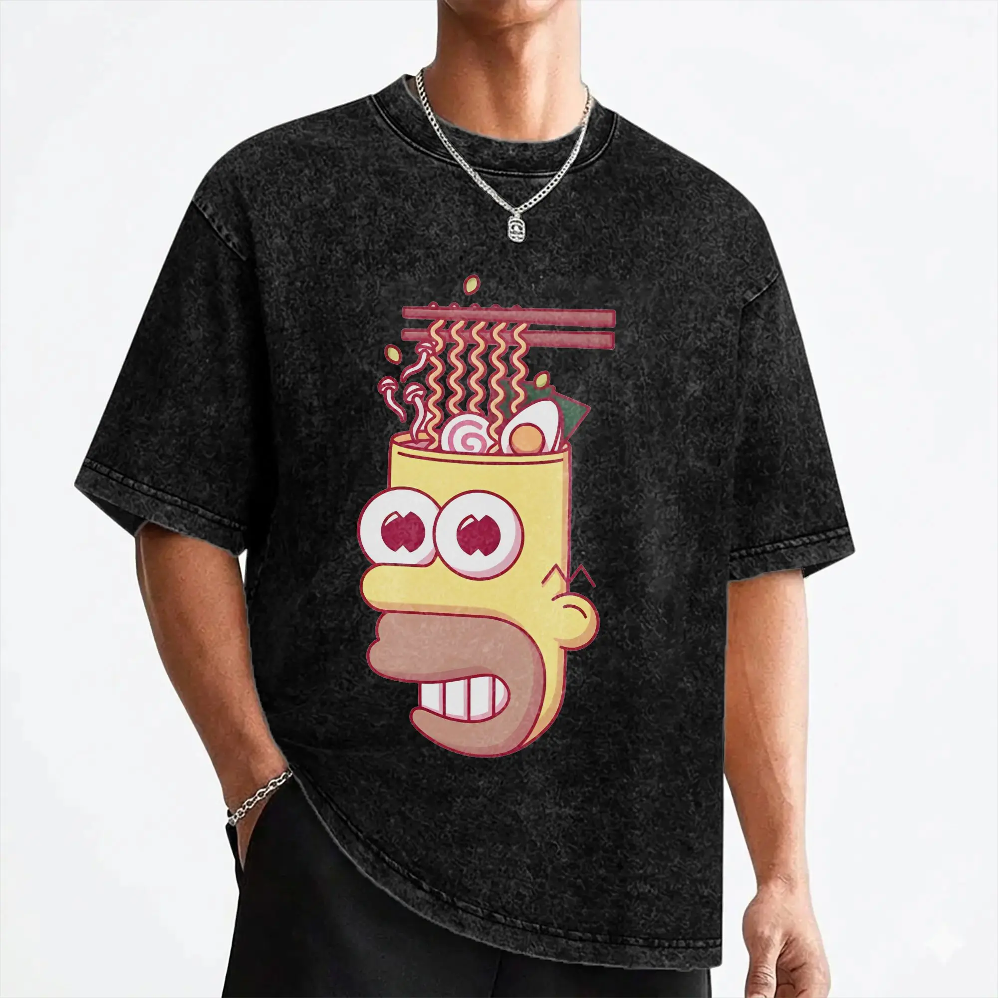 Cartoon The S-Simpsons T Shirts Washed 100% Cotton Street T-Shirt  Vintage Men Women Streetwear Summer Tees