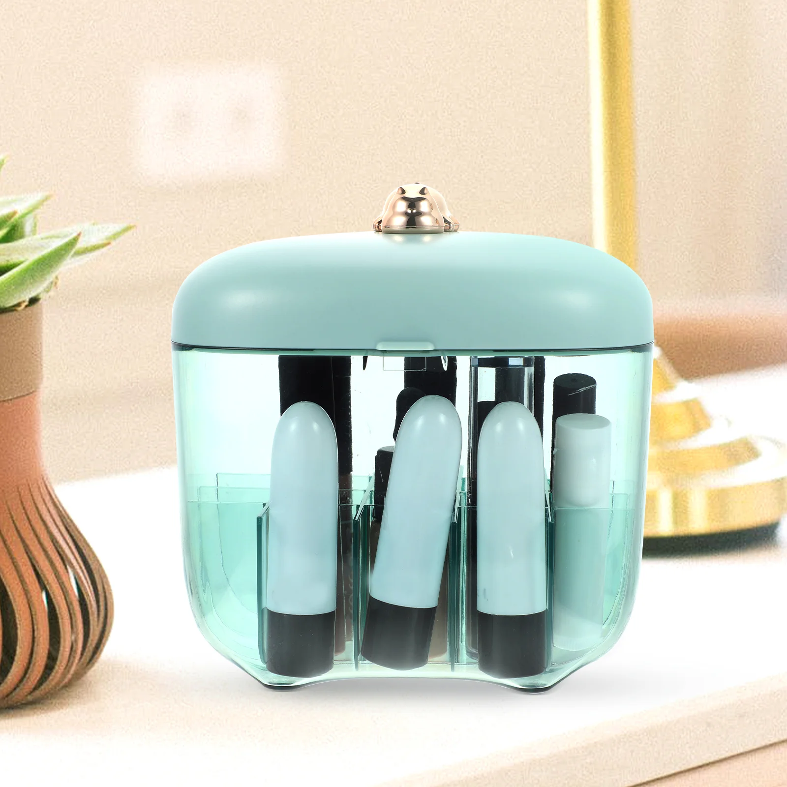 Organizer na szminki Przezroczysty Pojemnik Wielokomorowy Delikatny Stojak Kreatywne Pudełko Ekspozycyjne Dom Sypialnia Biurko Toaletka Przechowywanie