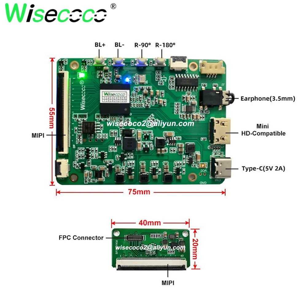 Papan Pengontrol 60Hz Default Lanskap Tampilan Fleksibel AMOLED 6 Inci 2K Kompatibel dengan Laptop Windows Raspberry Pi MacBook