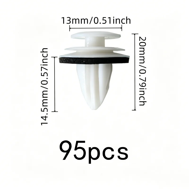 Firm Snap-On Fit Vehicle Interior Retainers, 95 pcs, Truck Cabin Decoration, Multipurpose, Versatile