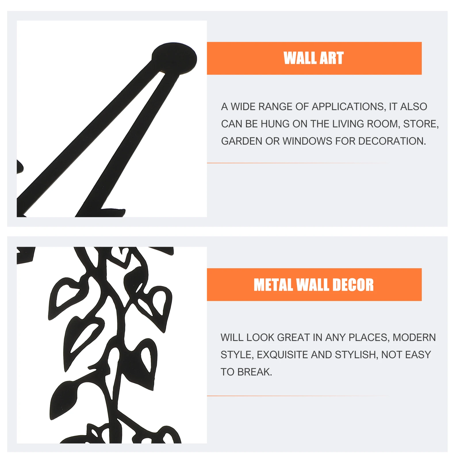 

Wrought Iron Flower Decoration Wall Hanging Metal for Decorations Flowers Small