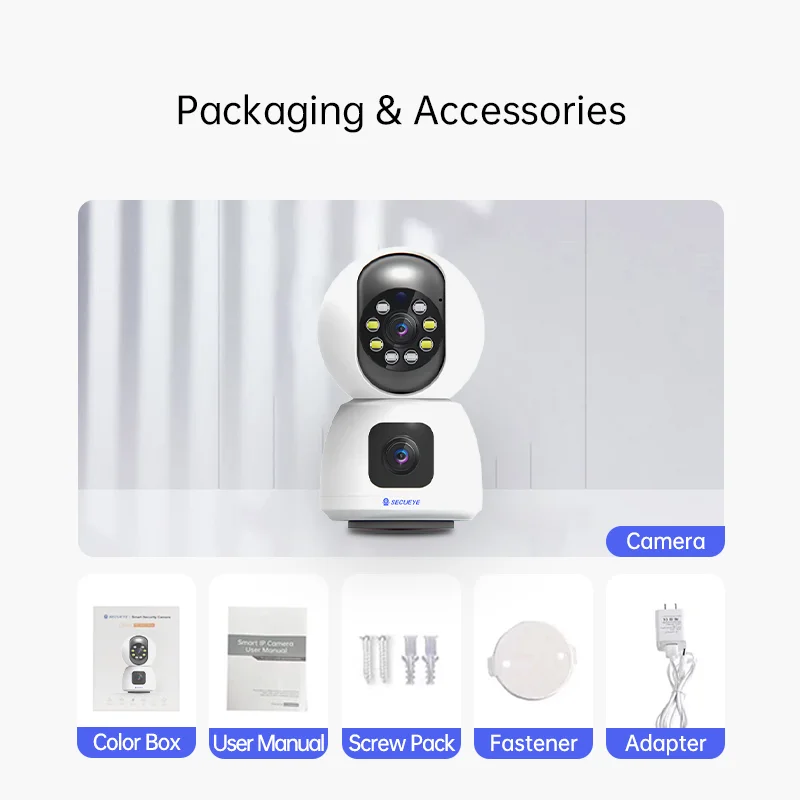 2K 4MP Indoor Dual Lens Wifi camera 10x Digital zoom Security Camera AI Human Tracking Two-way Audio Night Color Camera