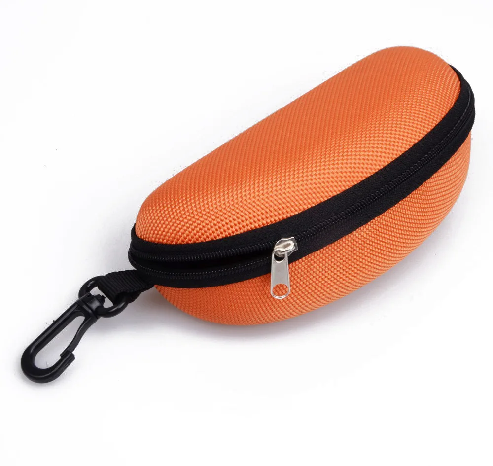 New Zipper Sunglasses Case Portable EVA Eyeglasses Box with Hook Knitted Oxford Cloth Glasses Protector Eyewear Storage Box