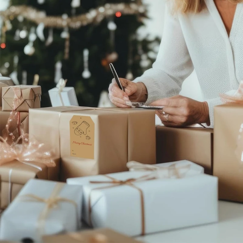 20 шт. самоклеящаяся этикетка-наклейка с рождественским подарком для праздника