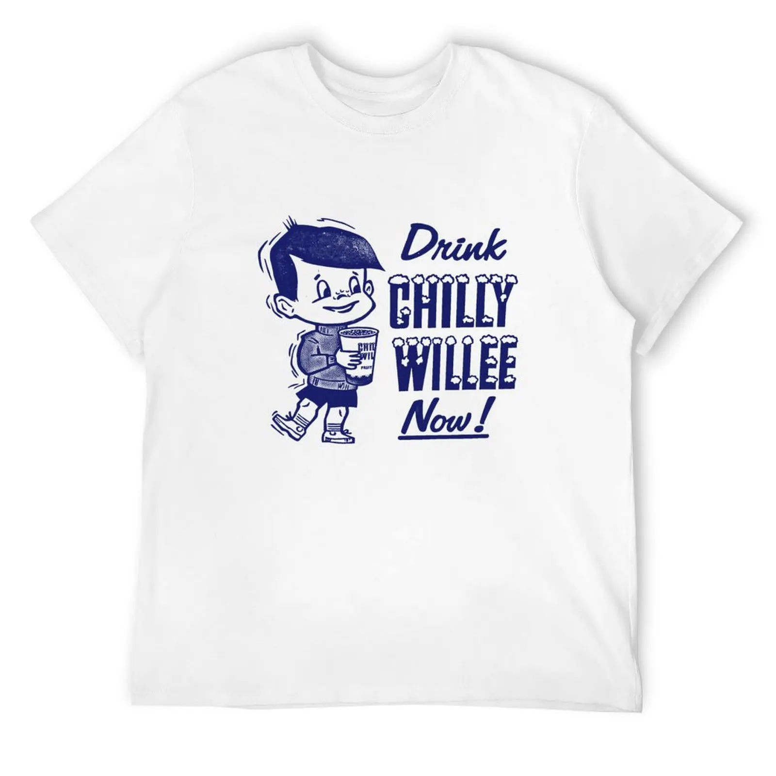 Drink Chilly Willy Now! Vintage Gas Station Sign T-Shirt oversized graphic tee sweat mens graphic t-shirts