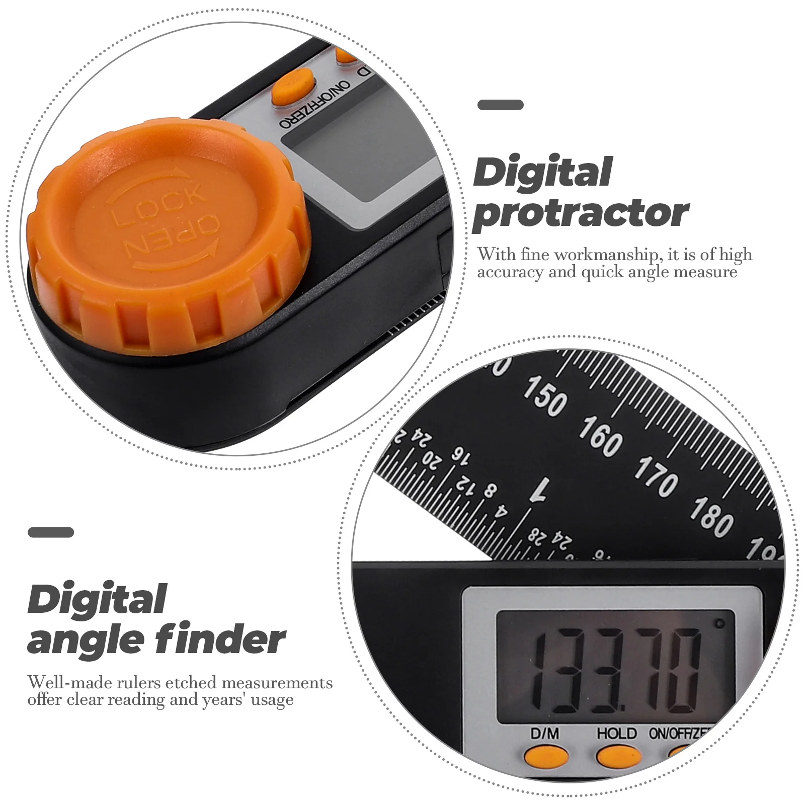 

1Set Digital Angle Ruler 4in1 Electronic Protractor Portable Tool for Angle Measurement Wood Worker Gauge